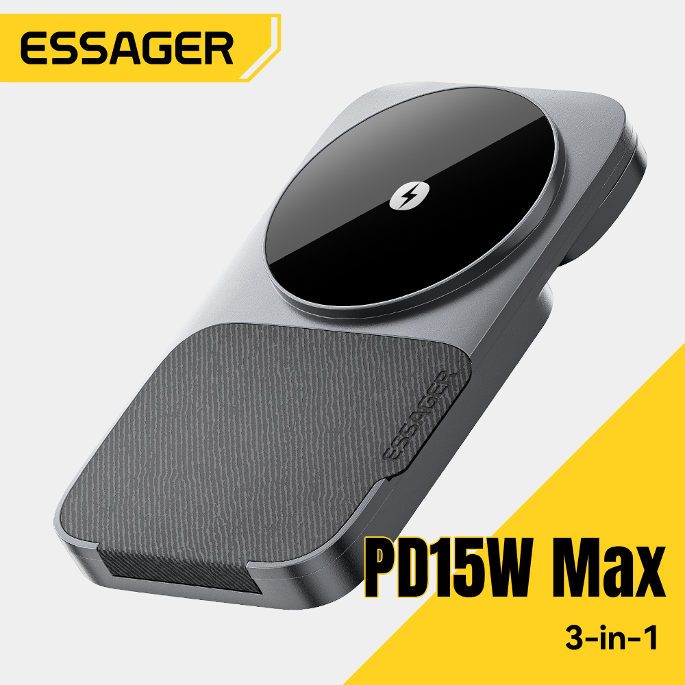 Smartwatch Ac - Essager 3-w-1 Przenośna Składana Bezprzewodowa Ładowarka