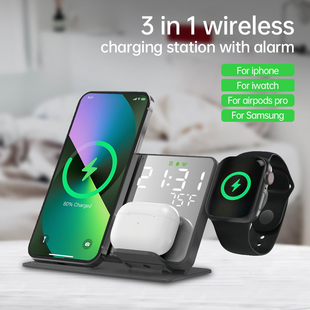 Wireless Charger Watch - Bezprzewodowa ładowarka 3 W 1 dla