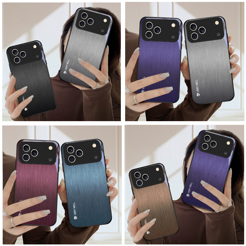 Screen Protector Film - Minimalnie szczotkowane metalowe etui na telefon