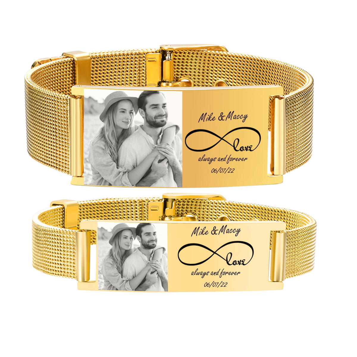 Stainless Mesh Band - Spersonalizowana bransoletka ID dla kobiet mężczyzn,