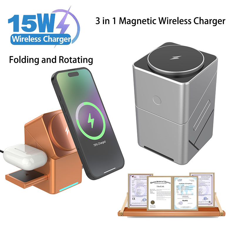 Wireless Charger Watch - Stacja dokująca bezprzewodowa Qi2 do telefonu,