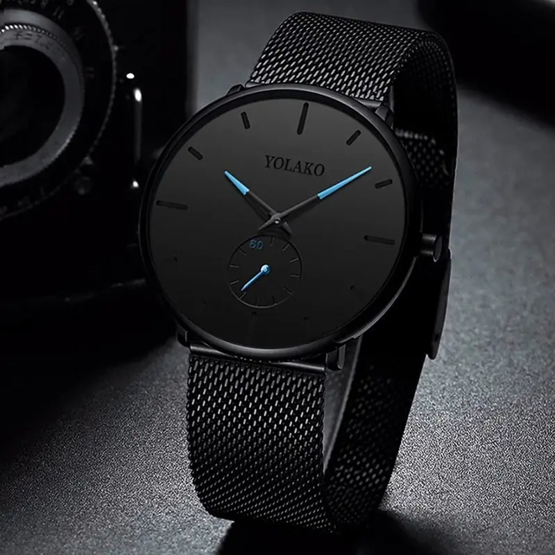 Stainless Mesh Band - YOLAKO moda męska minimalistyczne zegarki mężczyźni