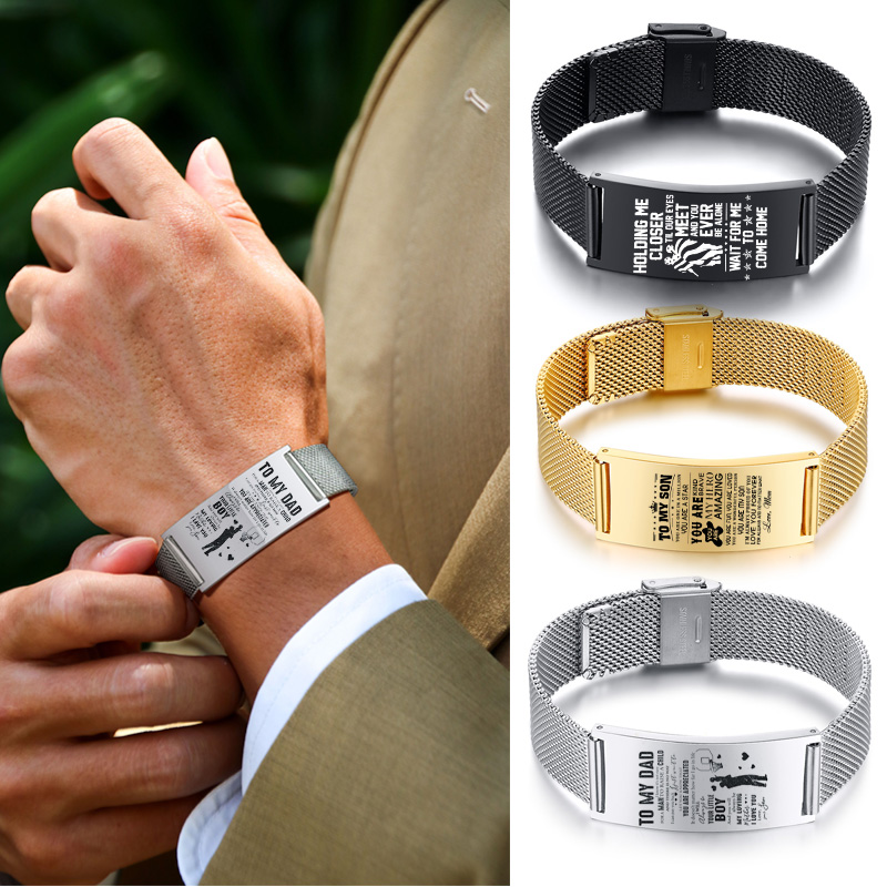 Stainless Mesh Band - Męska bransoletka ponadczasowa natura zegarek z
