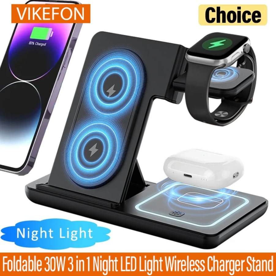 Wireless Charger Watch - Składana podstawka ładująca 3 w 1