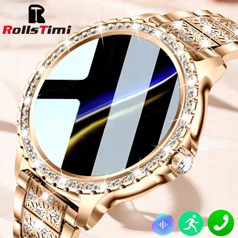 Smartwatch Face - Moda luksusowe złote kobiety inteligentny zegarek