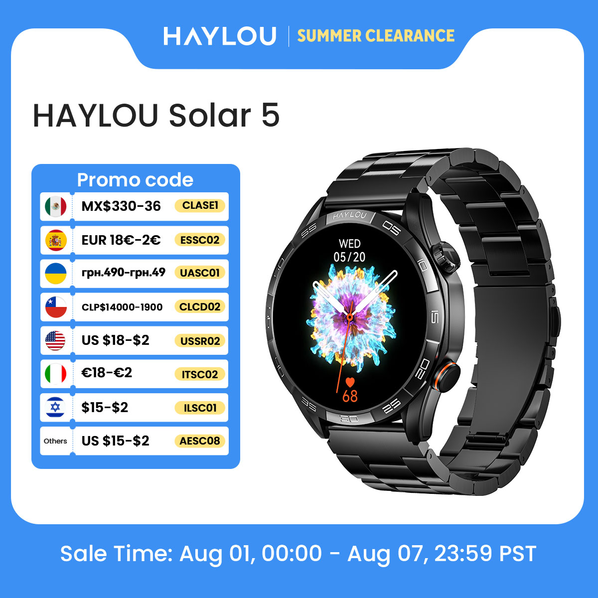 HAYLOU Solar 5 Smartwatch z fu – Smartwatch Face recenzja i cena
