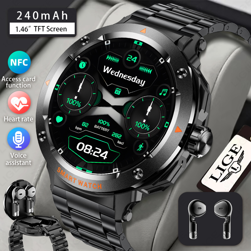 LIGE Męski Smartwatch z Słucha – Smartwatch Headset recenzja i cena