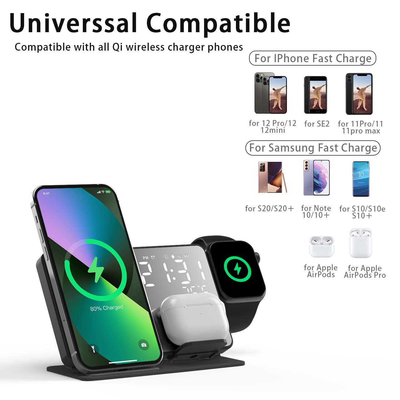 Bezprzewodowa ładowarka 3 W 1  – Wireless Charger Watch recenzja i cena