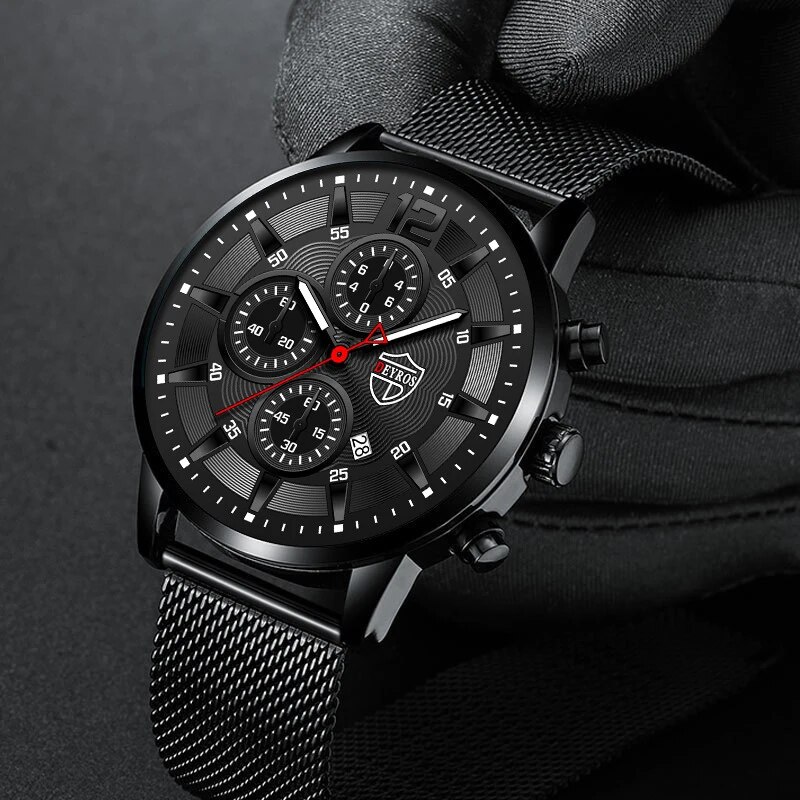 DEYROS moda męska minimalistyc – Stainless Mesh Band recenzja i cena