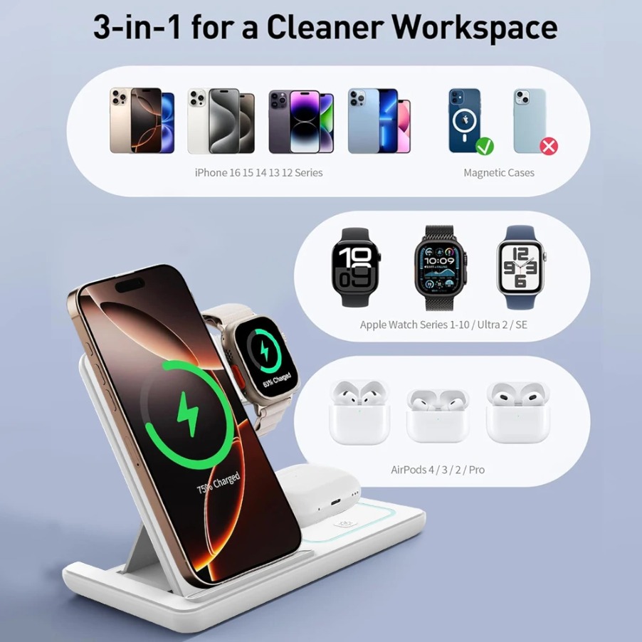 Składana podstawka ładująca 3  – Wireless Charger Watch recenzja i cena