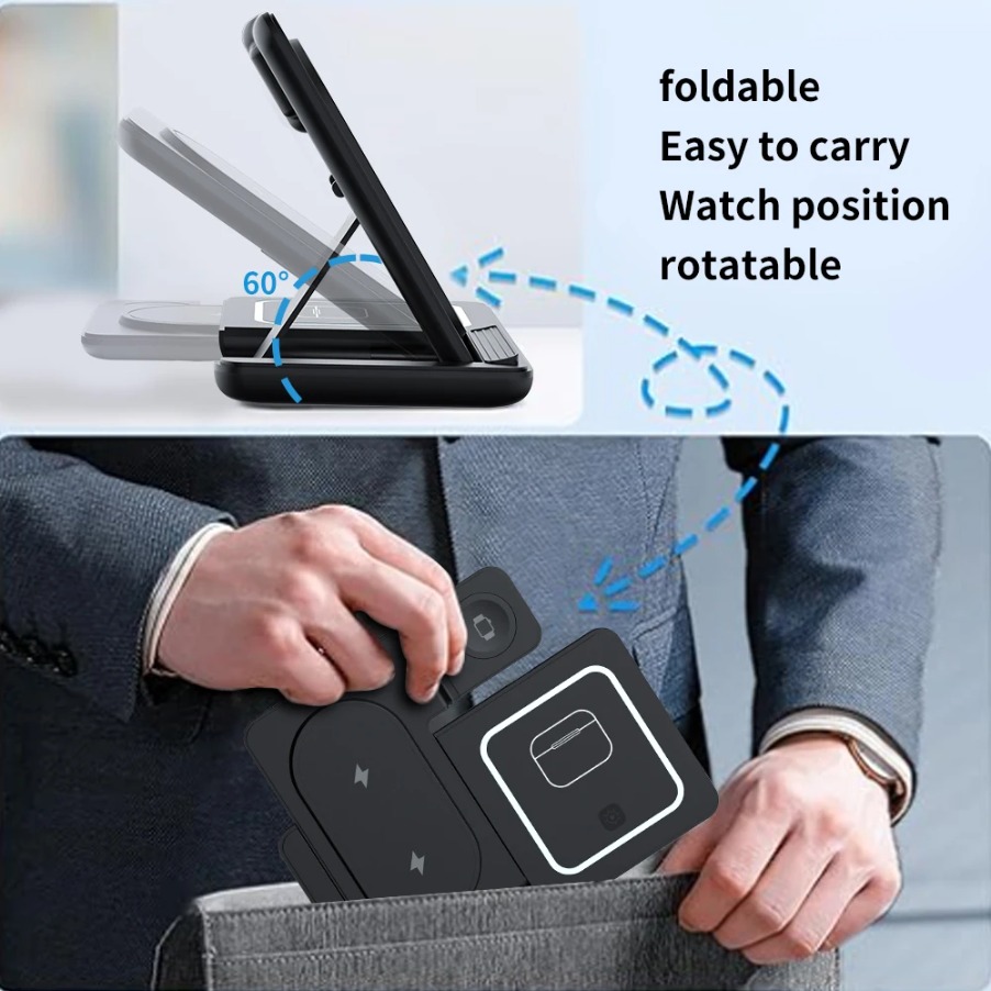 Składana podstawka ładująca 3  – Wireless Charger Watch recenzja i cena