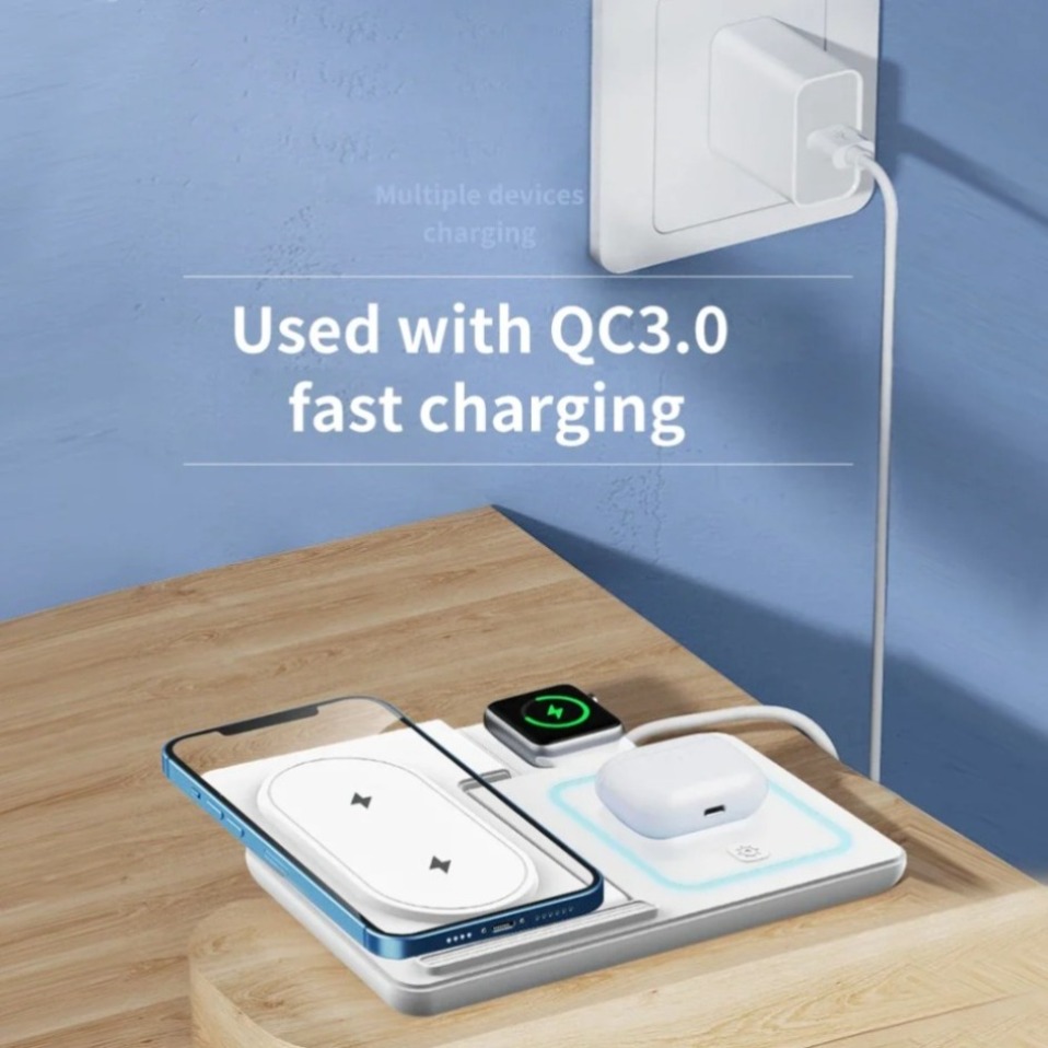 Nocna lampka LED 3 w 1 z bezpr – Wireless Charger Watch recenzja i cena